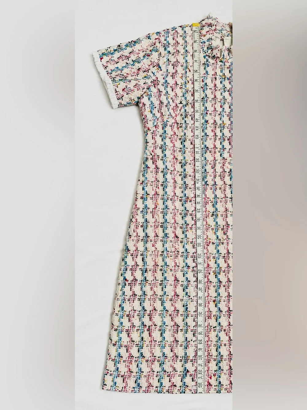 Sara Campbell Pink Multi Tweed Short-Sleeve Shift Dress